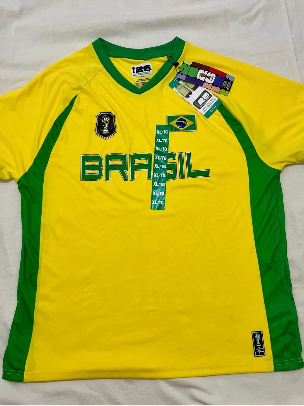 Brasil Short Sleeve Soccer Jersey in Yellow & Green. World Cup 2026 Collectible